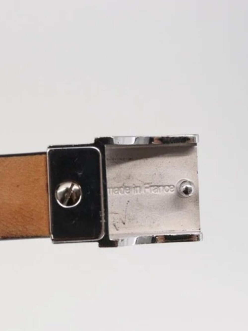 LOUIS VUITTON Ceinture Carre Belt Leather 37"" Black LV Auth ka1715 - Picture 6 of 11